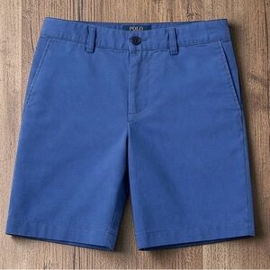 Polo Ralph Lauren Boys Blue Chino Shorts Size 12 Classic Preppy